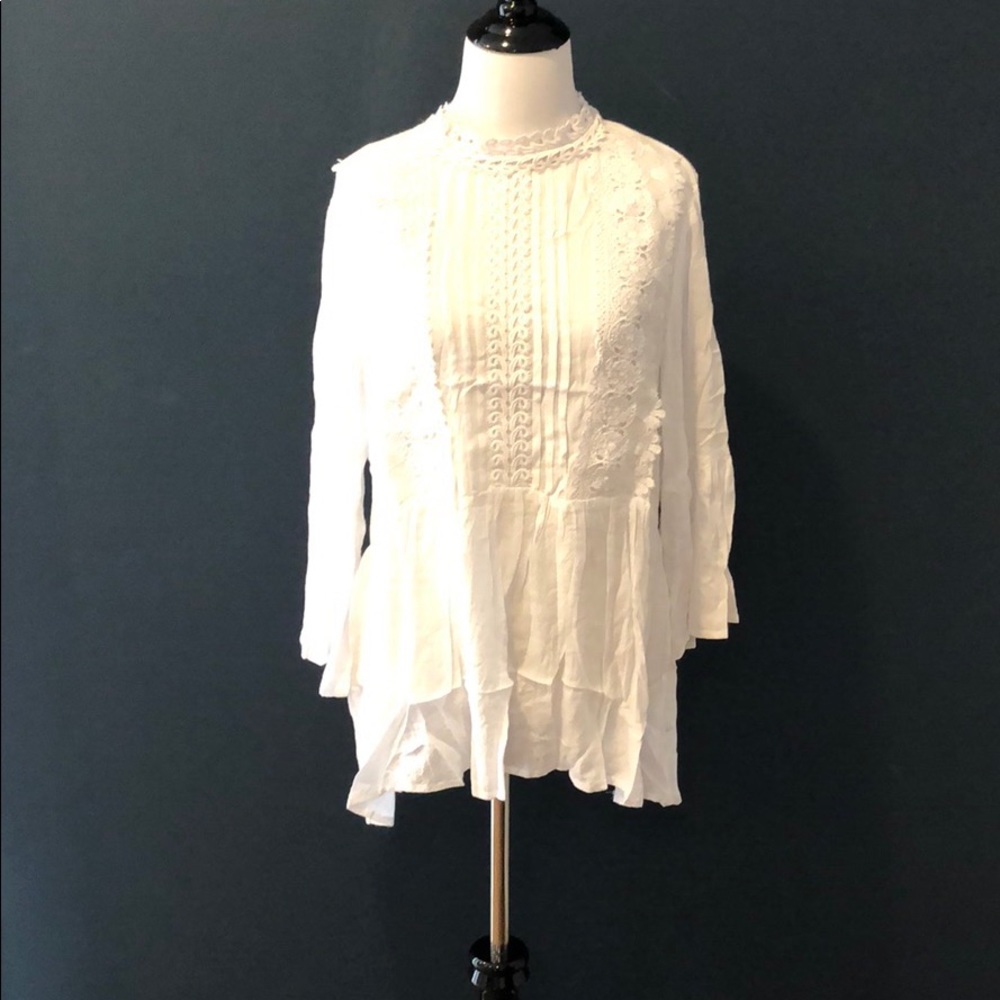Lace Trim Babydoll Top [LAST TWO] - Picture 5 of 7